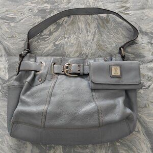 Tignanello Blue leather handbag with matching mini wallet